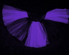 Plus Purple black stripe Tutu Skirt Dance Clubwear Halloween Night Christmas