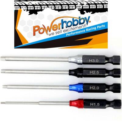 Powerhobby RC Hex Driver 1/4'' Power Tool Set Metric 1.5, 2.0, 2.5, 3.0mm