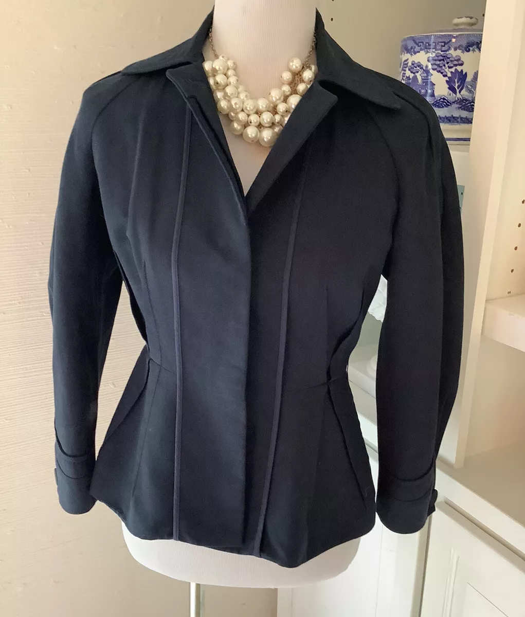 Stella McCartney Jacket, Size 40 Blazer, Blue, Peplum, Cotton Gaberdine, Button