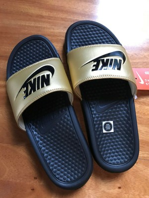 nike benassi jdi metallic women's slide