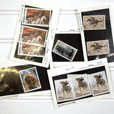 Vintage Postage Stamps Horses Western Cowboys Pony Express Buffalo Lot of 11