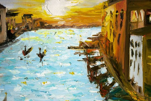 Original Oil Canvas Painting "QUIET VENETIAN MORNING" Art by Ukrainian Artist - Picture 3 of 5