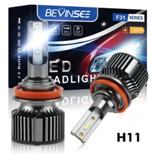 Bevinsee 2PCS H11 LED Headlight Bulbs Low Beam For Toyota Tundra 2007-2013 6000K