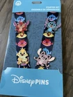Disney Parks Stitch Experiments Starter Pin Set Lanyard NEW 2024
