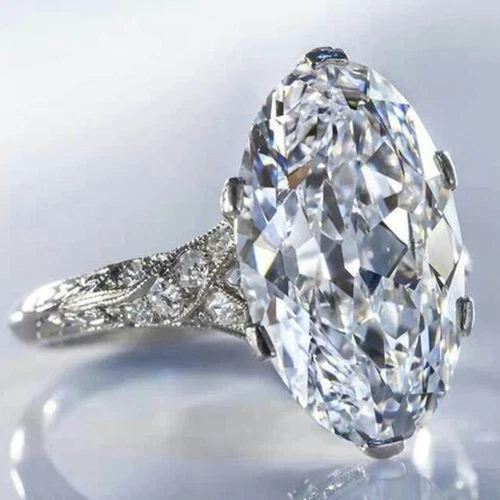 Fashion 925 Silver Filled Ring Oval Cubic Zircon Women Wedding Jewelry Sz 6-10 - Picture 20 of 32