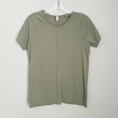 Athleta Size M Green Foothill Seamless Short Sleeve Tee T Shirt Athletic