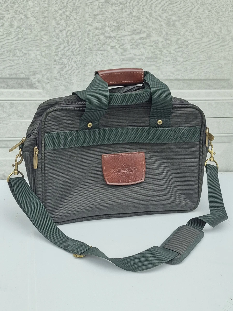 Sac de nuit vintage Ricardo Beverly Hills tapisserie florale bordure
