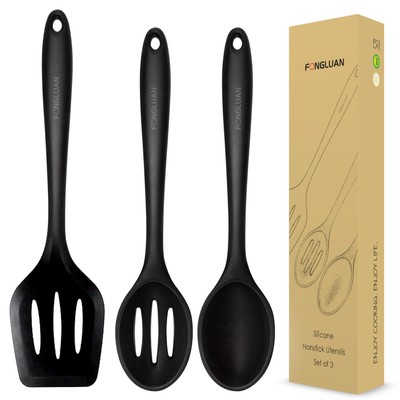 Silicone Nonstick Utensils, Set of 3, Kitchen Utensils Set, Silicone Cooking ...