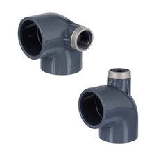 PVC Winkel 90 Grad mit Abgang | Pool Entleerung | PVC Winkel mit Entleerung