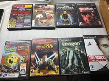 PS2 Game Lot 8 CIB Tomb Raider SpongeBob Tony Hawk LEGO Star Wars Terminator