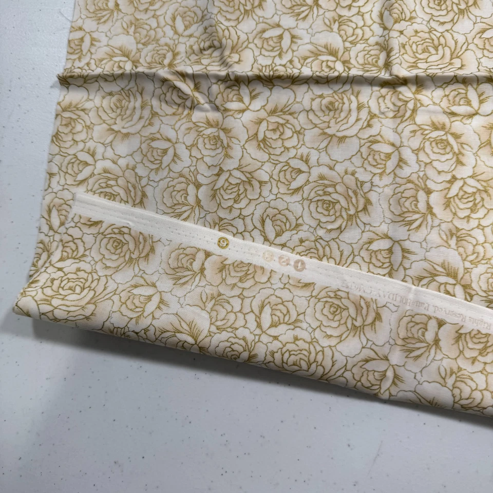 timeless treasures quilting fabric cotton 23x43 beige roses floral 6357 18x43 - Image 3 of 4