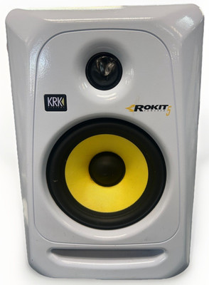 Single KRK Rokit Powered 5 G3 100W Studio Speaker White 2-Way & Power Cord