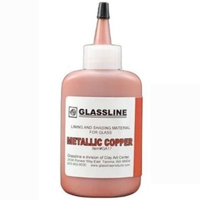 Glassline Lead-Free Metallic Copper Paint 2oz. for Glass