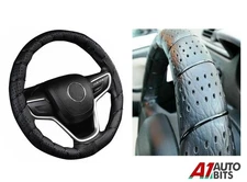 Retro Steering Wheel Cover 14"–16" 35–41cm Classic Style Pu Leather Vintage Look