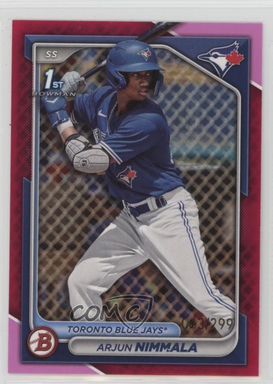 2024 Bowman Prospects Fuchsia Border /299 Arjun Nimmala #BP-142 1n1n