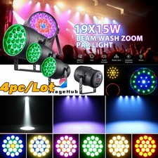 4/Lot 19X15W Osram Led RGBW 4in1 Beam Zoom Par DJ Hotel DMX Stage Light Par Can