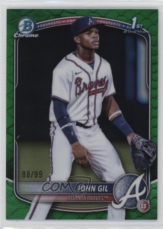 2025 Bowman Chrome Prospects Green Reptilian Refractor /99 John Gil #BCP-172