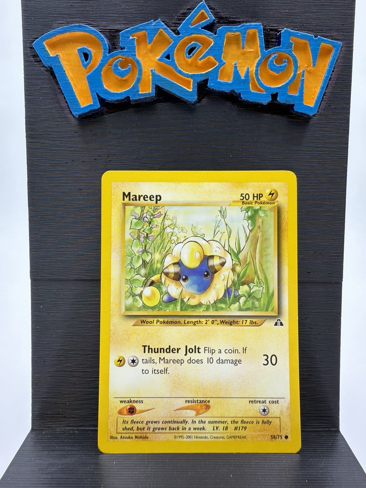 Mareep 58/75 Neo Discovery LP Pokemon Card TCG