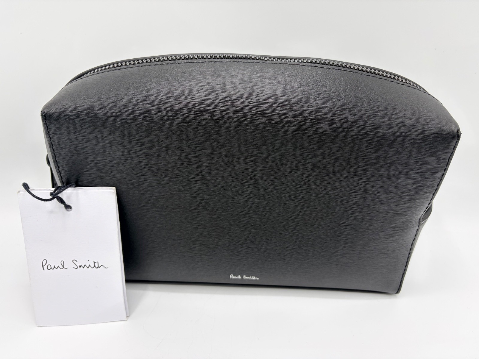Paul Smith Artist Signature Stripe Grain Leather Wash Bag Toiletry Bag