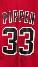 Scottie Pippen Signed Chicago Bulls Red Champion Jersey Size 48 Autograph