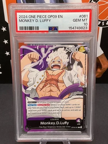 2024 One Piece EN OP09-061 Monkey D. Luffy PSA 10 GEM MINT