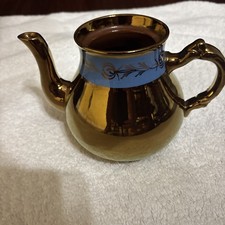 Vintage Gibsons England Blue Band Copper Lustre Tea Pot - NO Lid