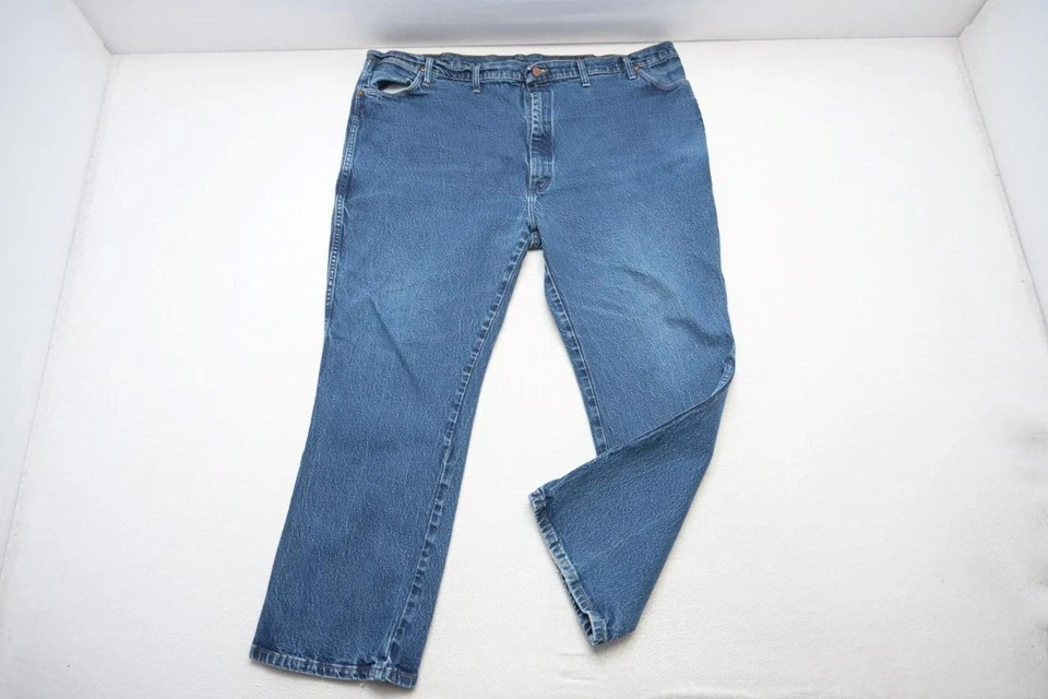 Pantalones de mezclilla azules elásticos corte vaquero occidental Wrangler 947STR para hombre talla 42 x 30 Foto 2 de 4