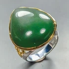 Gemstone ring 40 ct Natural Chrysoprase Ring 925 Sterling Silver Size 9 /R450512