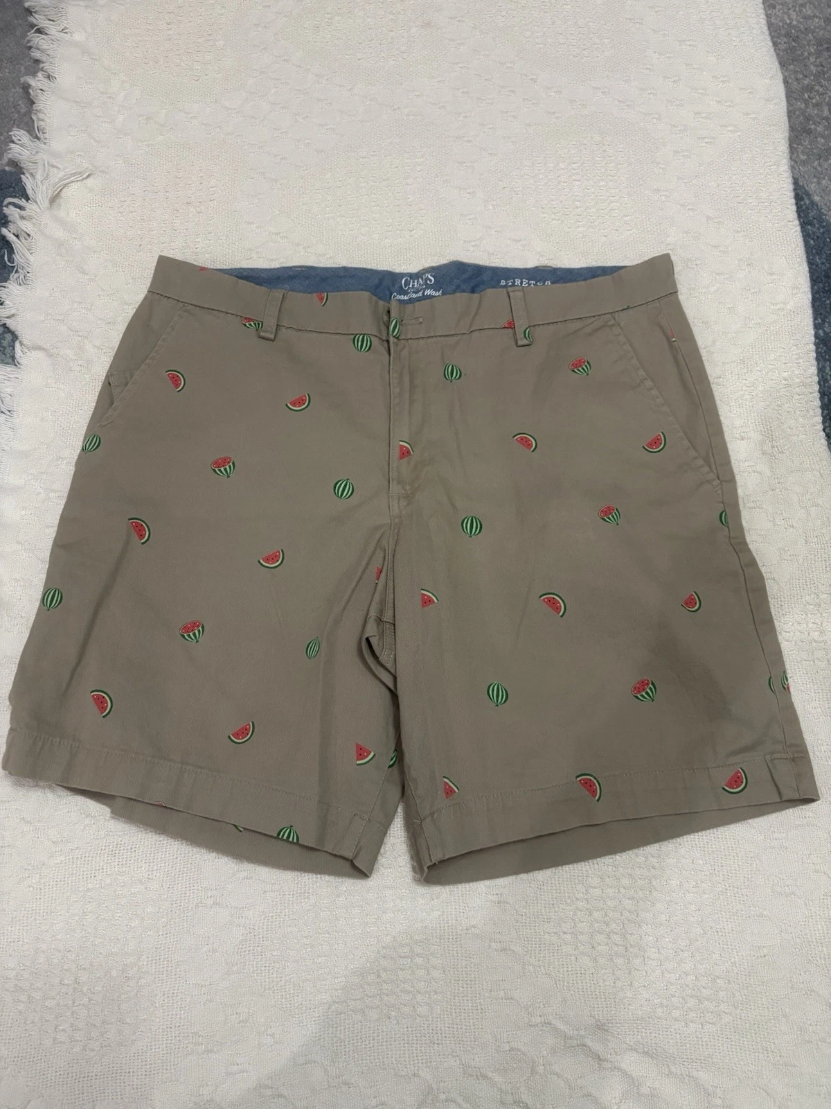 Chaps Coastland Wash Watermelon Flat Front Shorts Men’s Size 38
