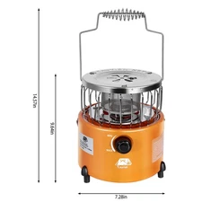 2 in 1 Propane Heater Gas Stove Equipment for Outdoor Household Portable Orange