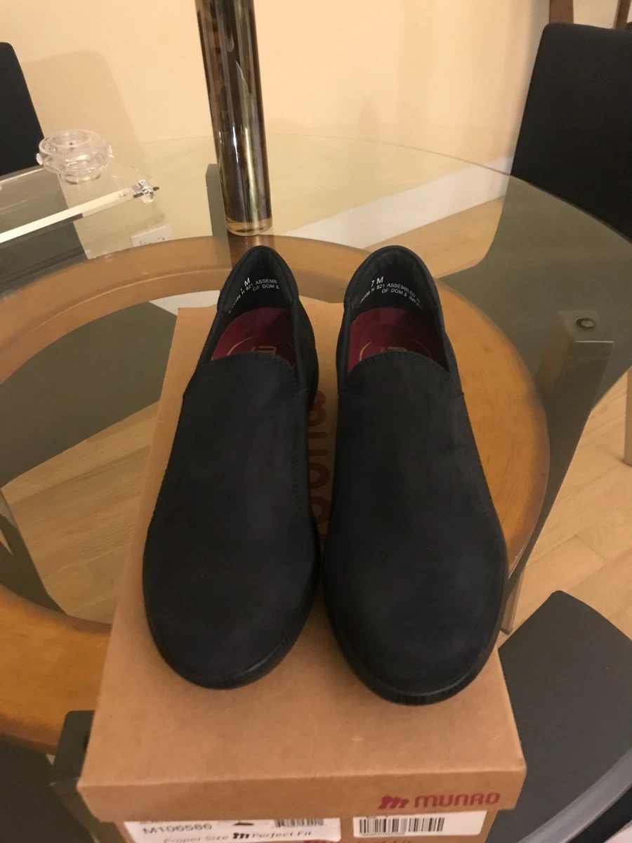 Munro Clay BRAND NEW Women's Loafer Slip-On  Leather Size 7 Black Shoe
