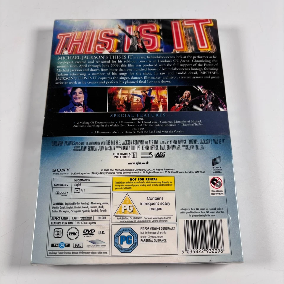 Michael Jackson This Is It DVD x2 Disc Special Edition New Sealed Collectors R2 - Image 2 of 4