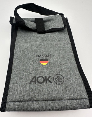 2x AOK Fan Kühltasche Deutschland EM 2024 Grau Getränke ca. 27x18x12cm
