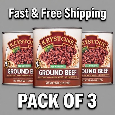Free Shipping Keystone All Natural Ground Beef, 28 oz Can 3 cans