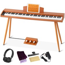 Digital Piano Keyboard 88 Key Semi-Weighted for Beginners,Full Size Electric ...