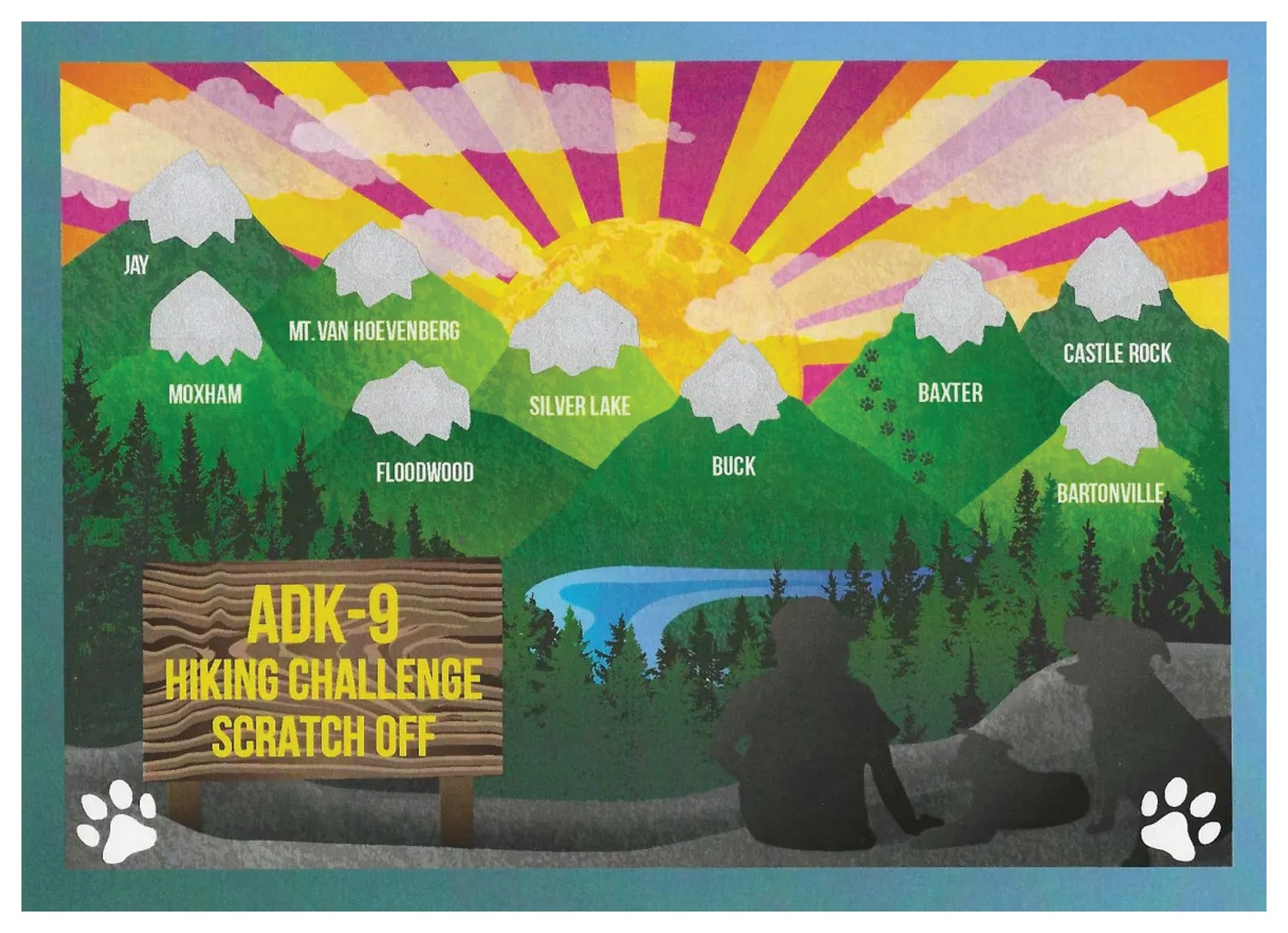 Peakquest 11x14 Adk Летние Высокие Вершины Горный пейзаж Настенный Художественный холст