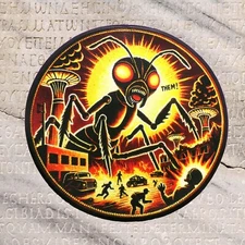Them! Classic Horror Patch - Sci-Fi Monster Movie Iron-On Applique, Atomic Test