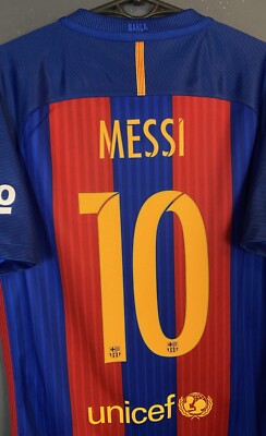 MESSI MEN'S NIKE FC BARCELONA 2016/2017 HOME SOCCER FOOTBALL SHIRT