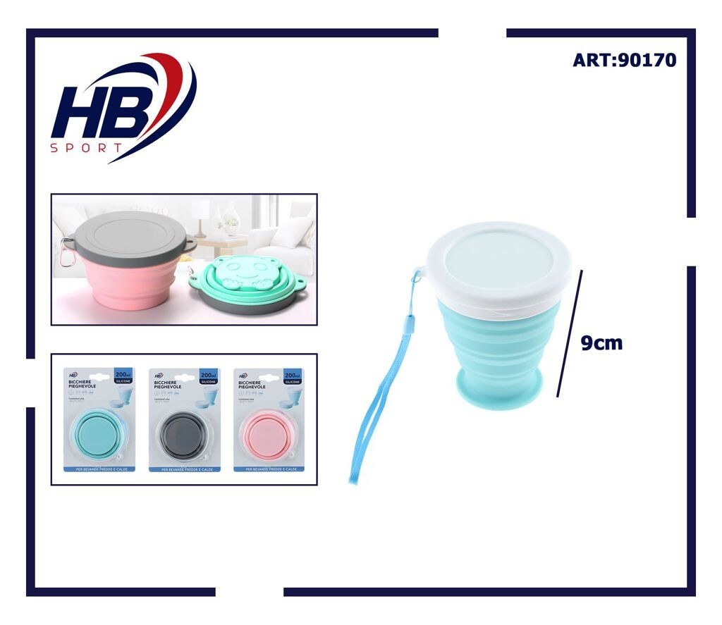 Vaso Plegable De Silicona 200Ml Viajes Escuela