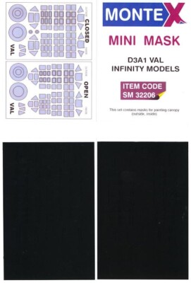 Montex 1/32 AICHI D3A1 ''VAL'' CANOPY & WHEELS PAINT MASK Infinity Models