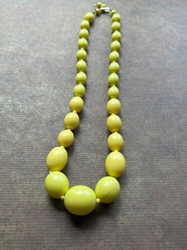 Collar vintage años 60 amarillo verde cuentas - Imagen 4 de 7