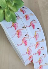 5/8, 7/8  1.5" 1 YD Pink Flamingo Grosgrain Ribbon Tropical Bird Craft Wreath