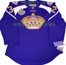RETRO-NWT-S JONATHAN QUICK LA KINGS 2014 STANLEY CUP PATCH RBK PRACTICE JERSEY