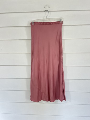 ZARA Women's Satin Long Skirt Rose Pink Size XS WAIST 24" Y336 *READ NOTE* - Picture 4 of 9