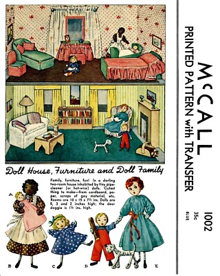 McCall 1002 WIRE DOLLS Sewing Pattern Doll Furniture Bedroom Living Room