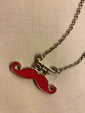 Justice BFF Pink Mustache Necklace