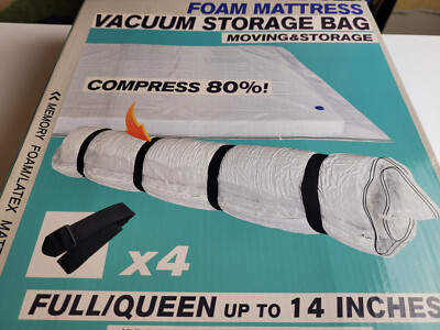 Vacuum Storage Bag 80% Compresses Full/Queen Foam/Latex Mattress Will Fit in Car