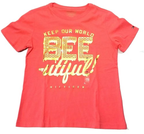 Tommy Hilfiger Girls Top Short Sleeve Cotton Graphic Print Colorful - Picture 3 of 27