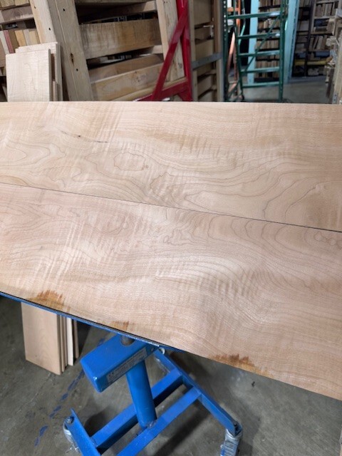 Curly Maple🍁 HUGE 3/8" Bookmatch 2 piece lumber set 47"x16"(overall) x.375"