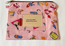 Pink Cosmetic Bag with Attached Mirror